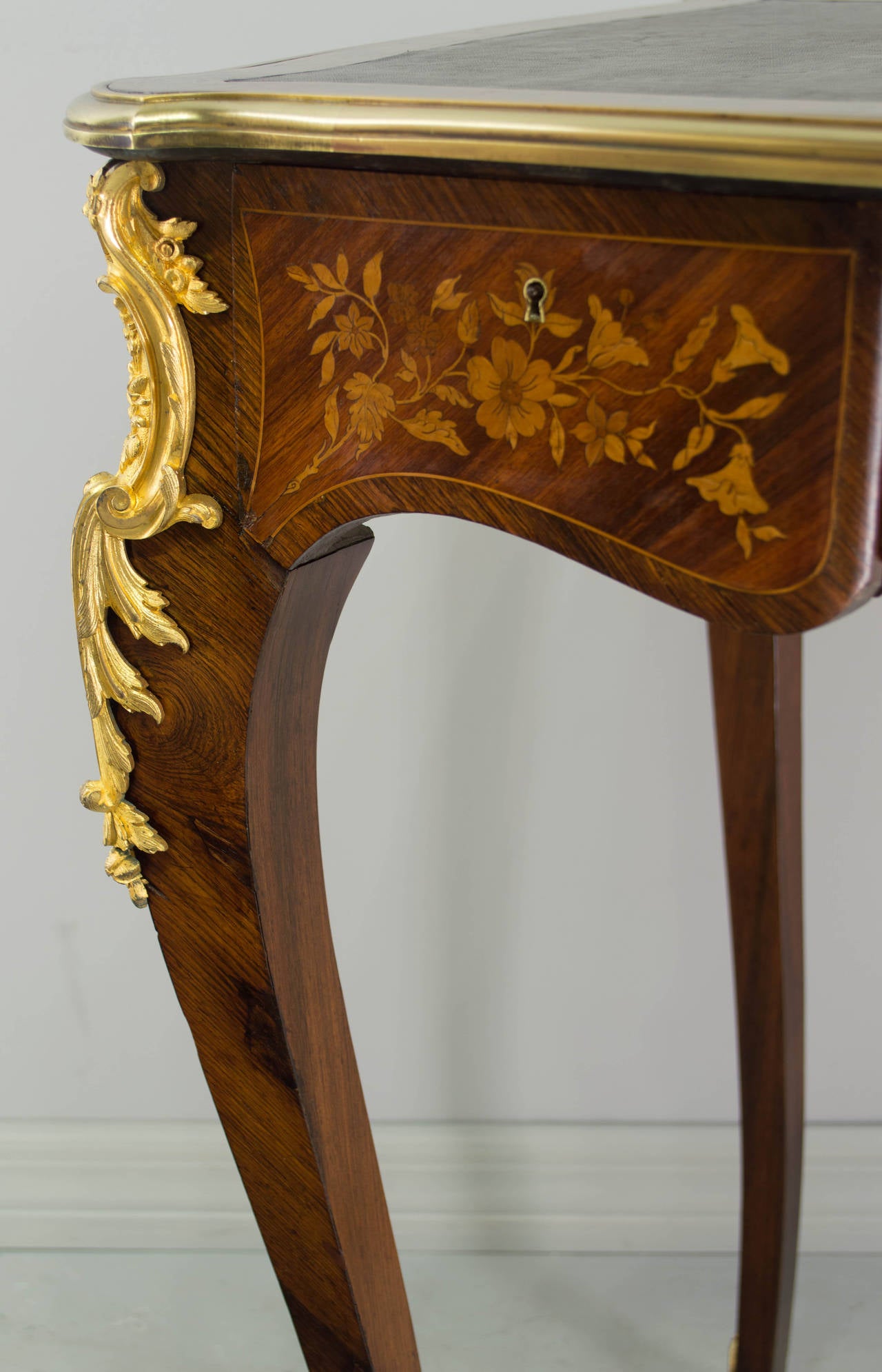 19th Century Louis XV Style Marquetry Ladies Desk In Good Condition In Winter Park, FL