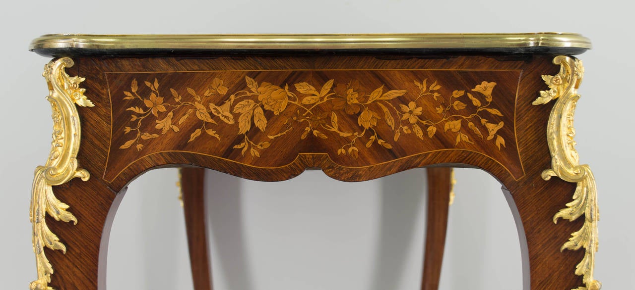 Mahogany 19th Century Louis XV Style Marquetry Ladies Desk