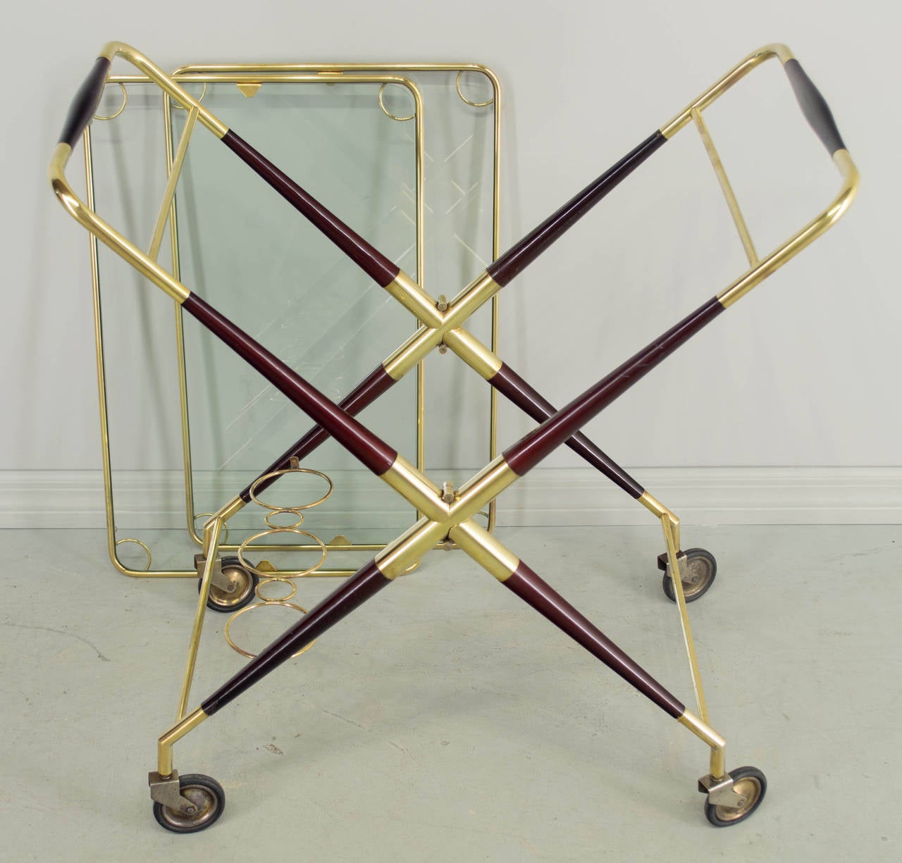 Italian Folding Bar Cart by Cesare Lacca 3