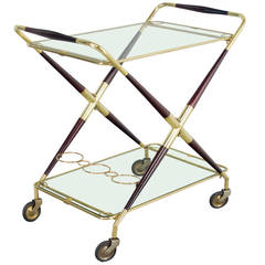 Italian Folding Bar Cart by Cesare Lacca