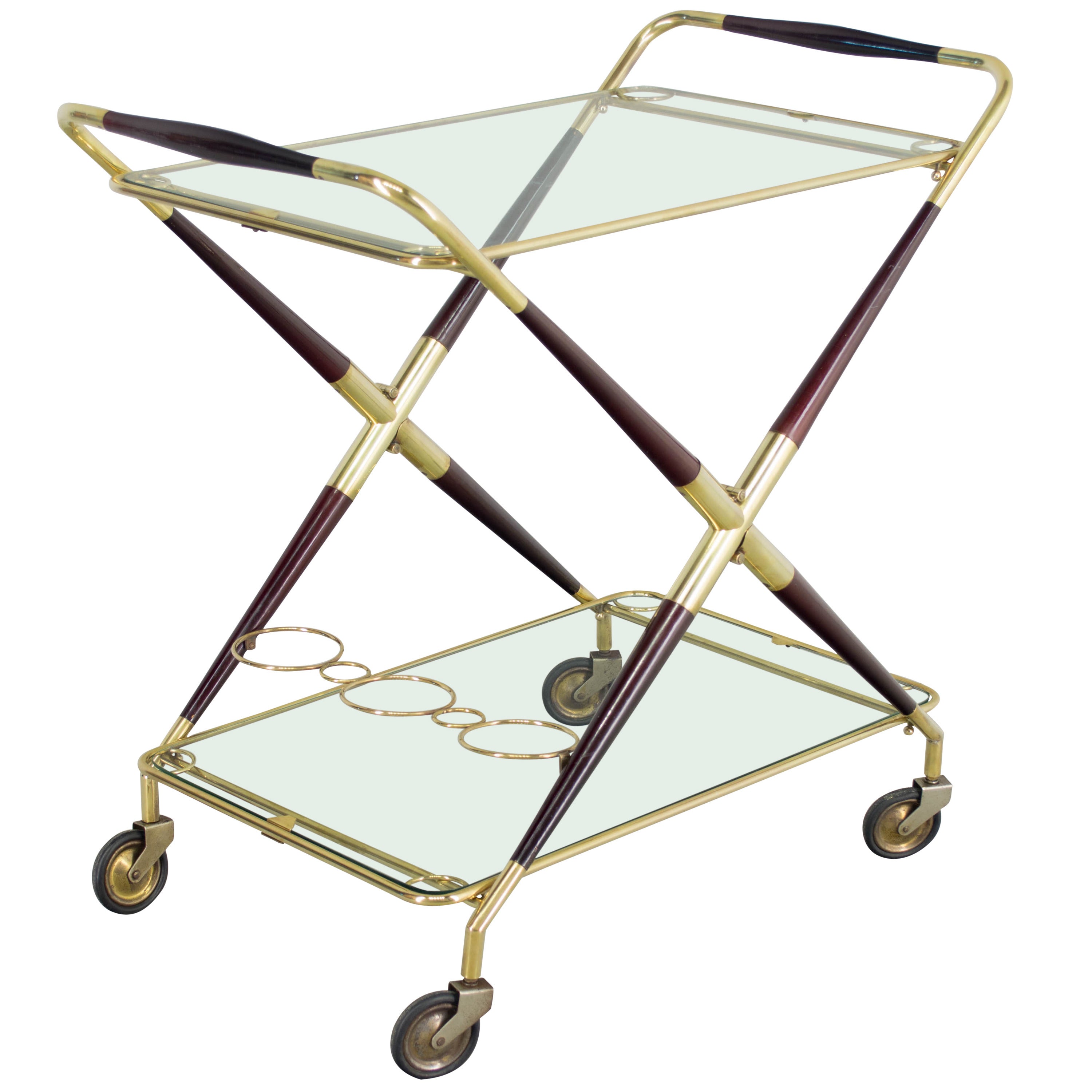 Italian Folding Bar Cart by Cesare Lacca