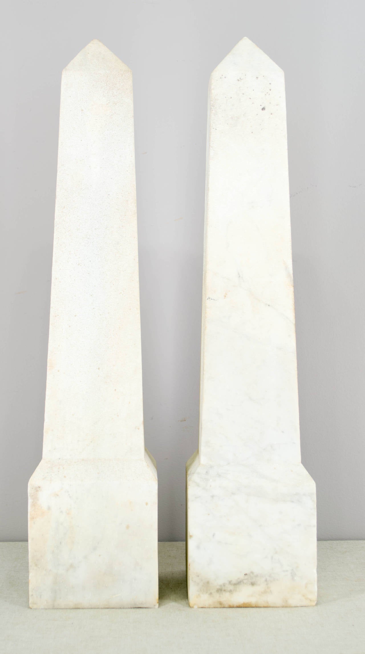 Pair of French Marble Obelisks 1