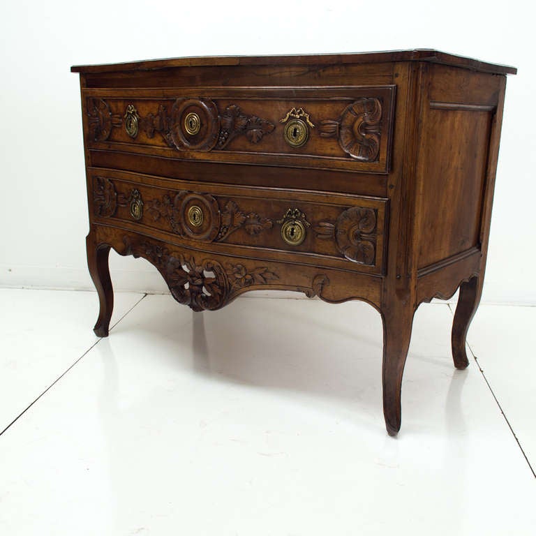 18th c. French Provincial Louis XV Commode or Chest of Drawers 1