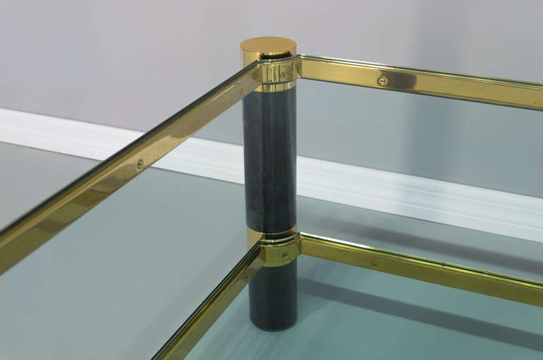 Karl Springer Steel and Brass Coffee Table 1