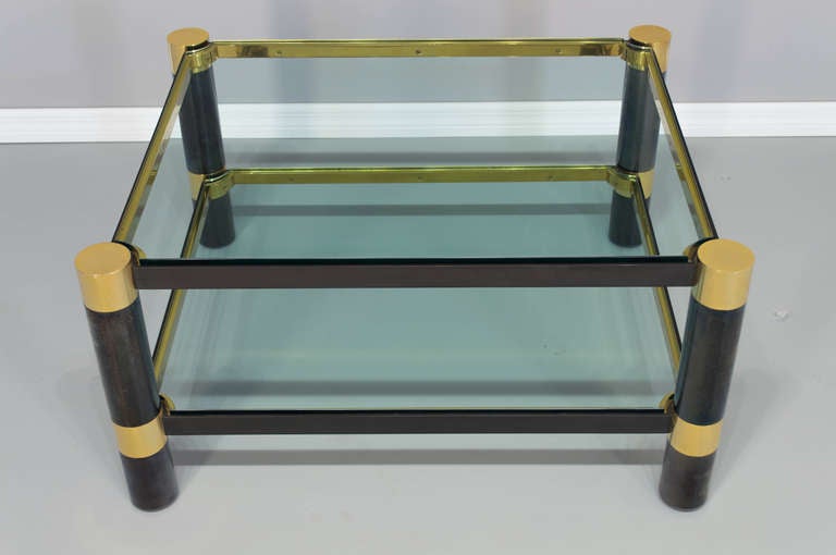 Karl Springer Steel and Brass Coffee Table 2