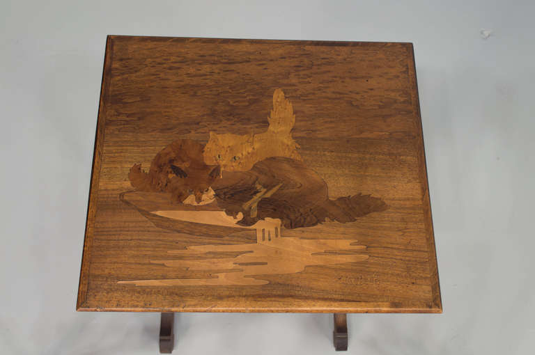A Set of 4 Nesting Tables, Art Nouveau  signed Emile Galle,  Nancy France. 1