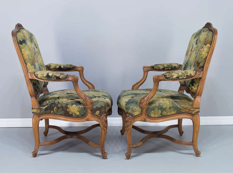Pair of 19th Century Louis XV Style Fauteuil a La Reine