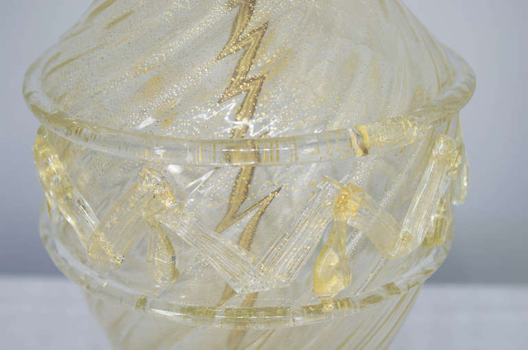 Pair of Barovier Murano Glass Lamps 2
