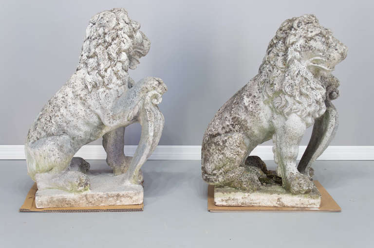 cast stone lion statues
