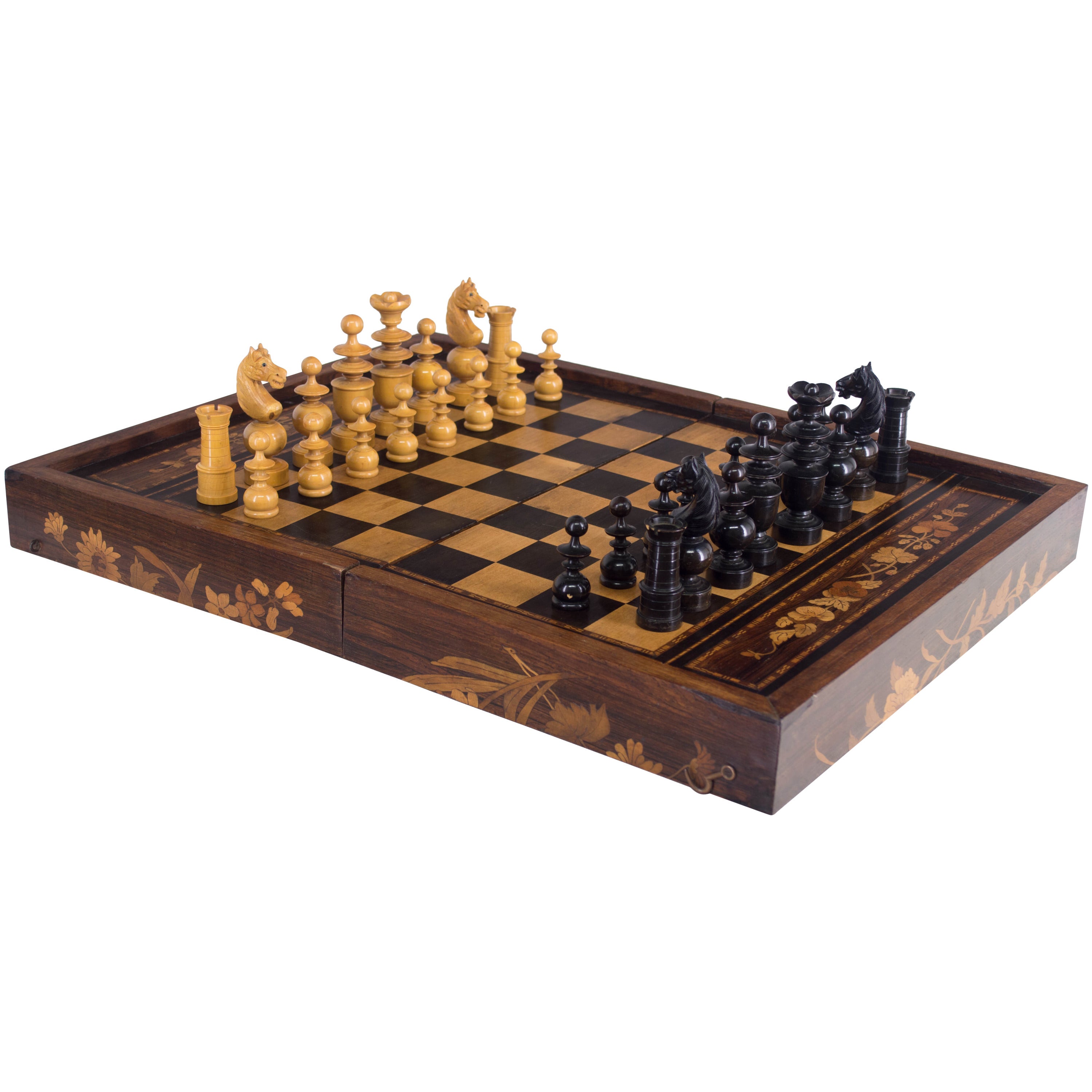 19th Century French Backgammon and Chess Set