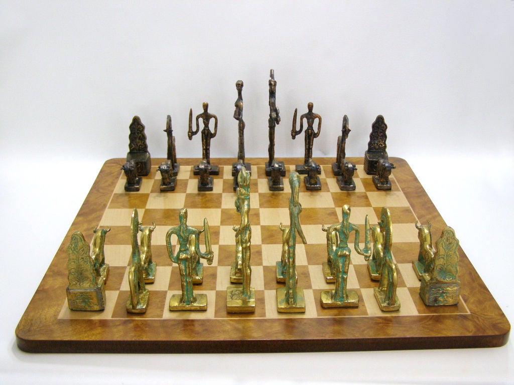 Mid-20th Century Frederic Weinberg Style Chess Set