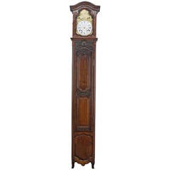 French Louis XV Style Walnut Tall Case Clock
