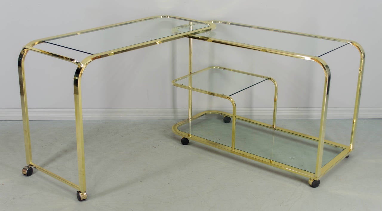 20th Century Brass Bar Cart or Desk