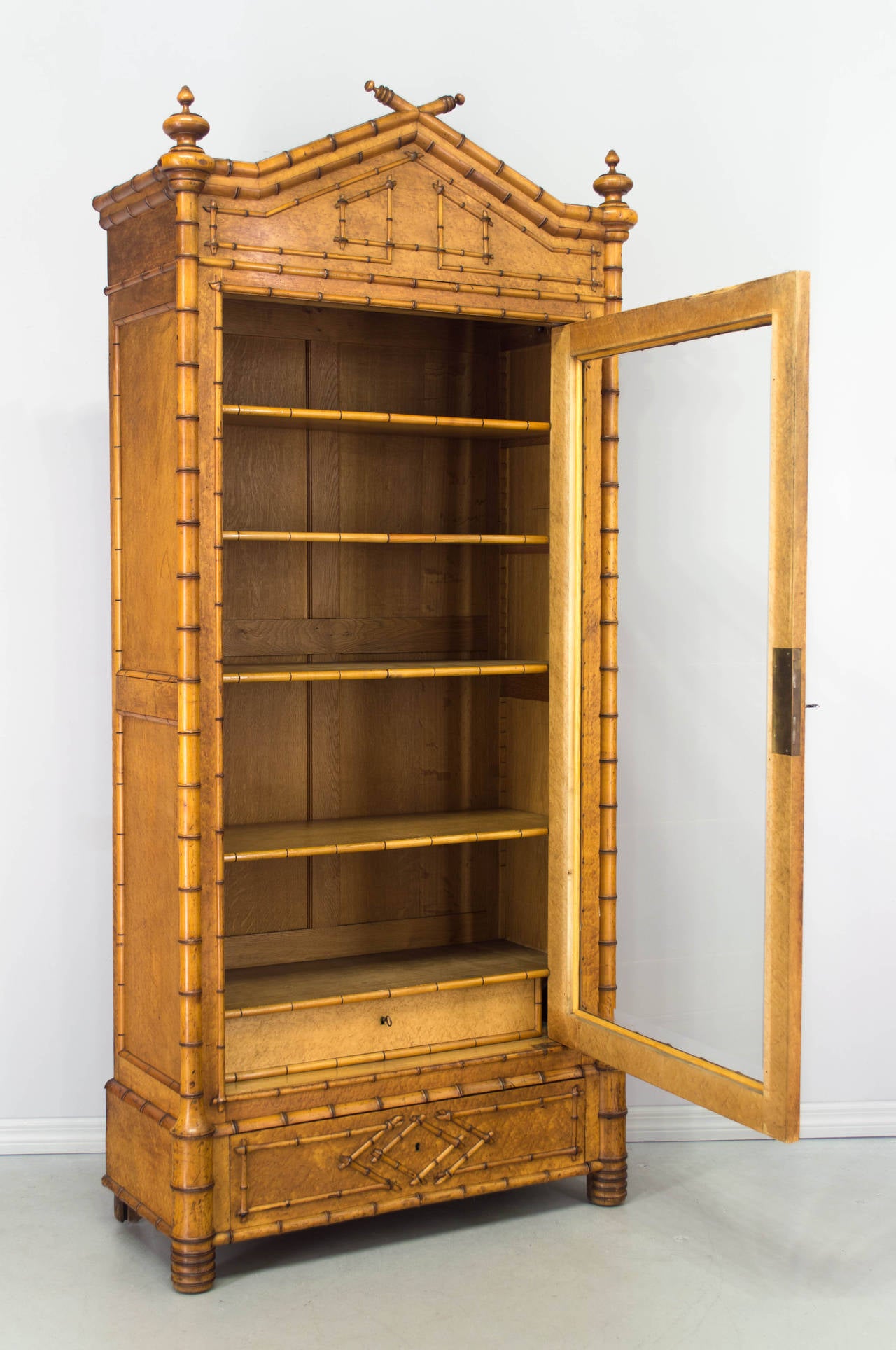 19th Century French Faux Bamboo Armoire 1