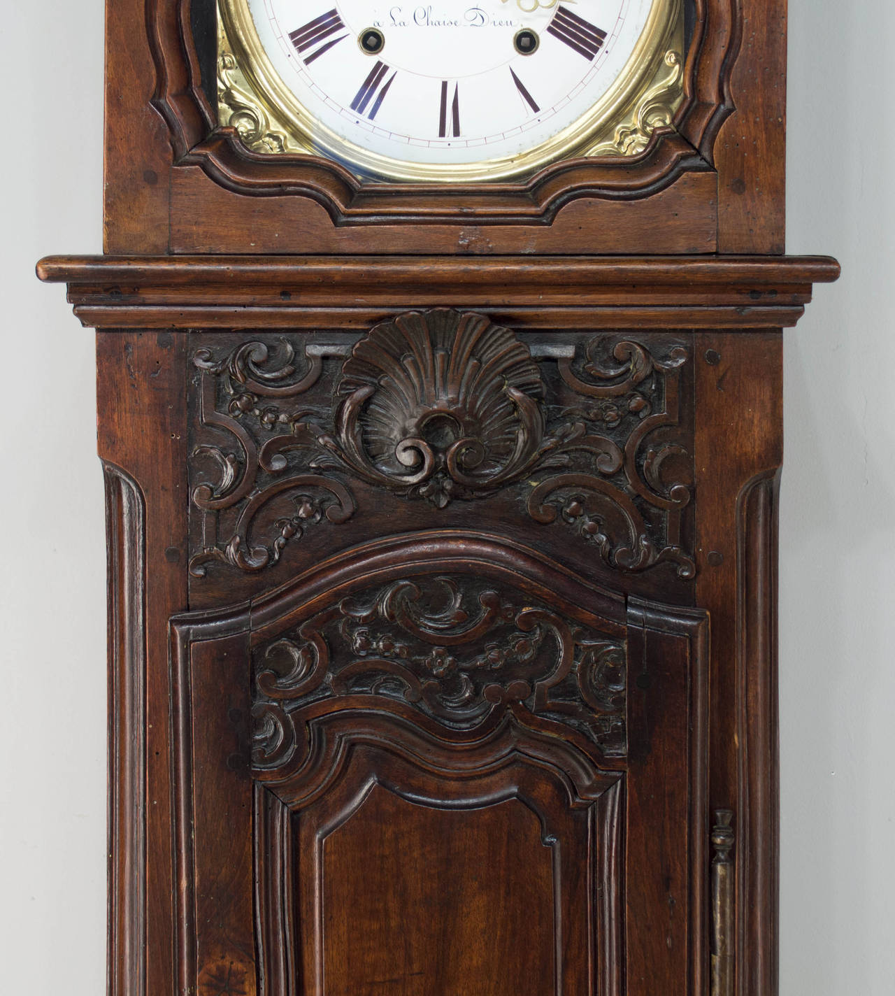 French Louis XV Style Walnut Tall Case Clock 1