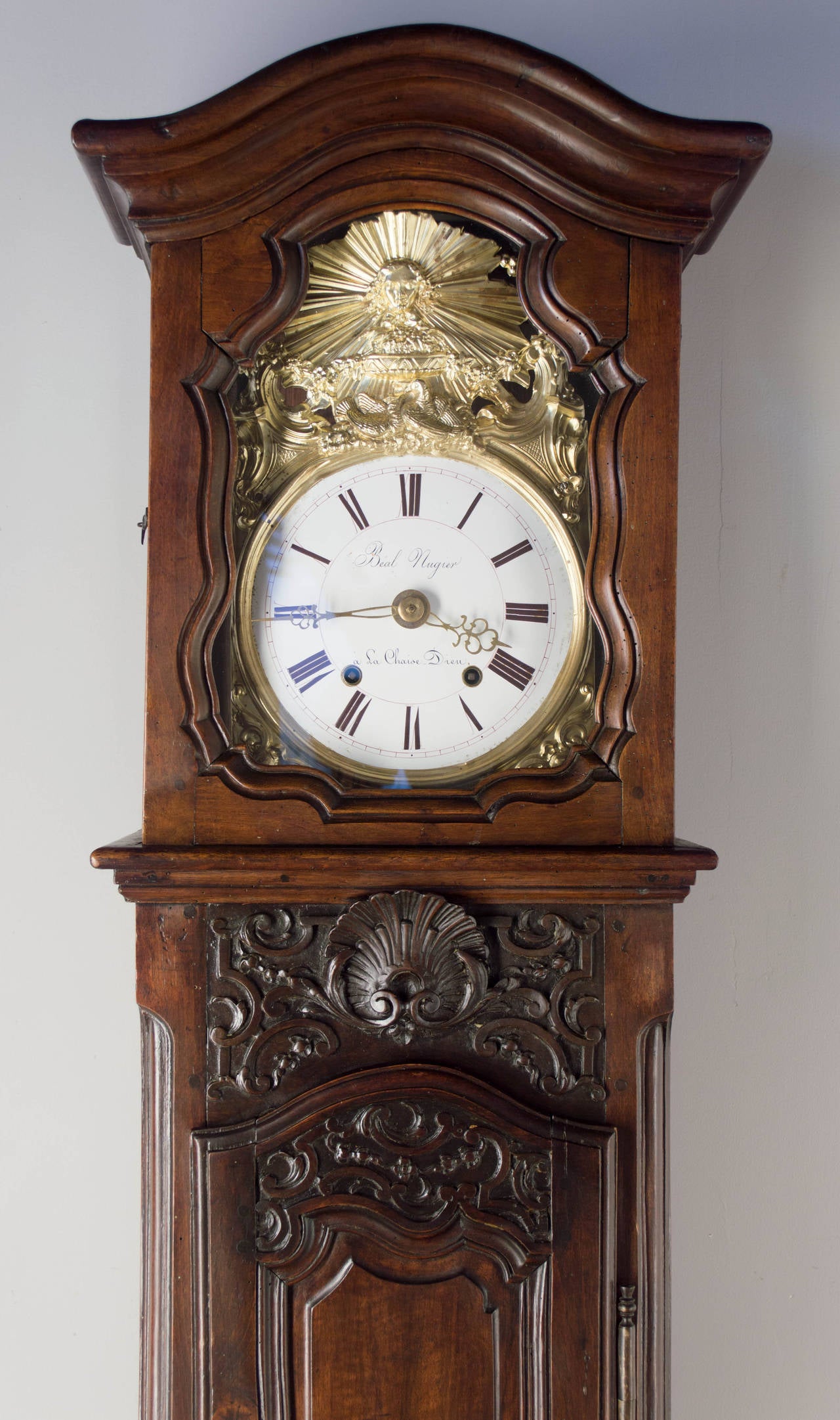 French Louis XV Style Walnut Tall Case Clock 4