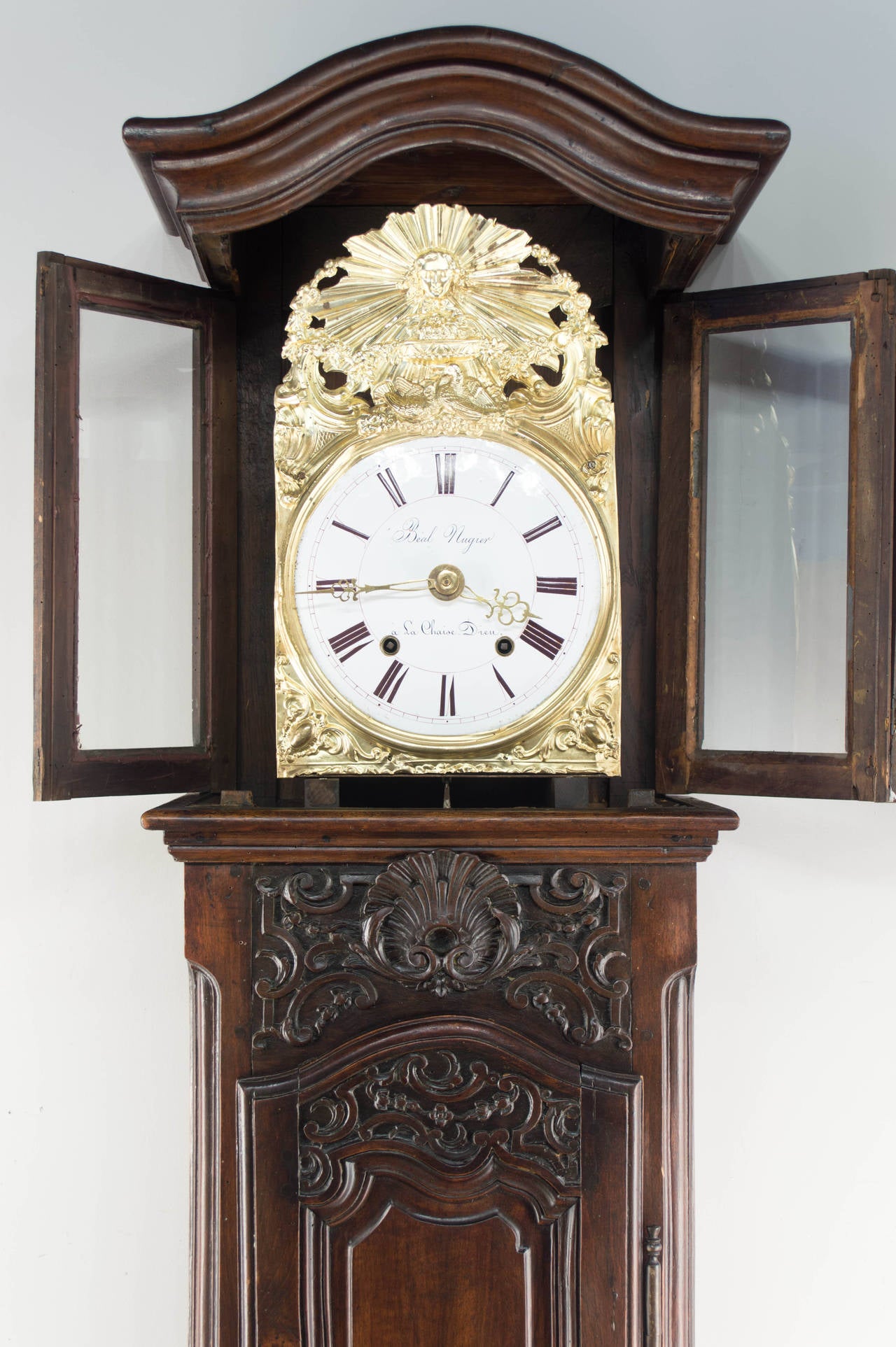 French Louis XV Style Walnut Tall Case Clock 5