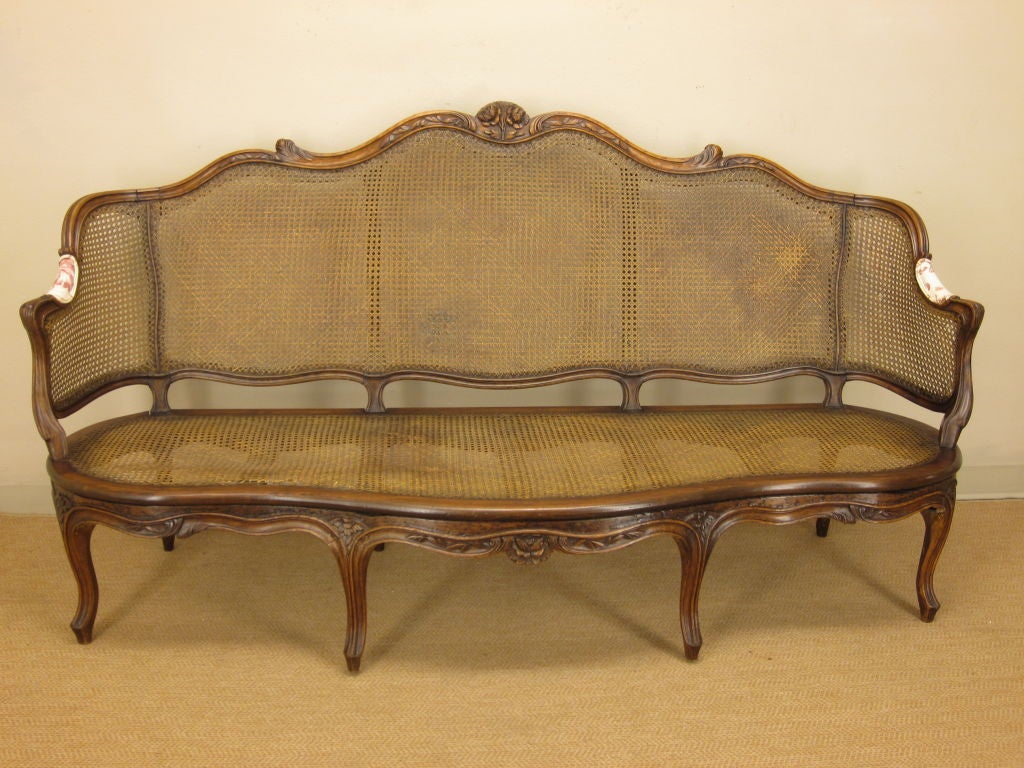 French Louis XV Style Canned Sofa or Canape