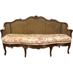 French Louis XV Style Canned Sofa or Canape