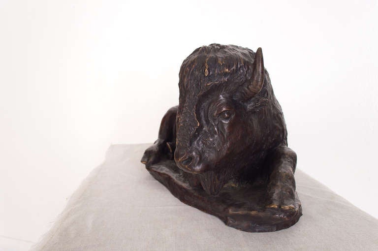 Large French 19th Century Bronze Bison In Excellent Condition In Winter Park, FL