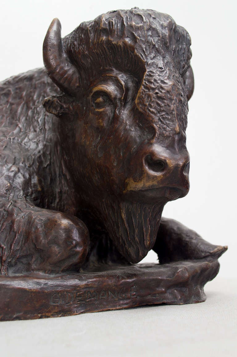 Large French 19th Century Bronze Bison 5