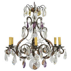 Early 20th Century French Wrought Iron Chandelier