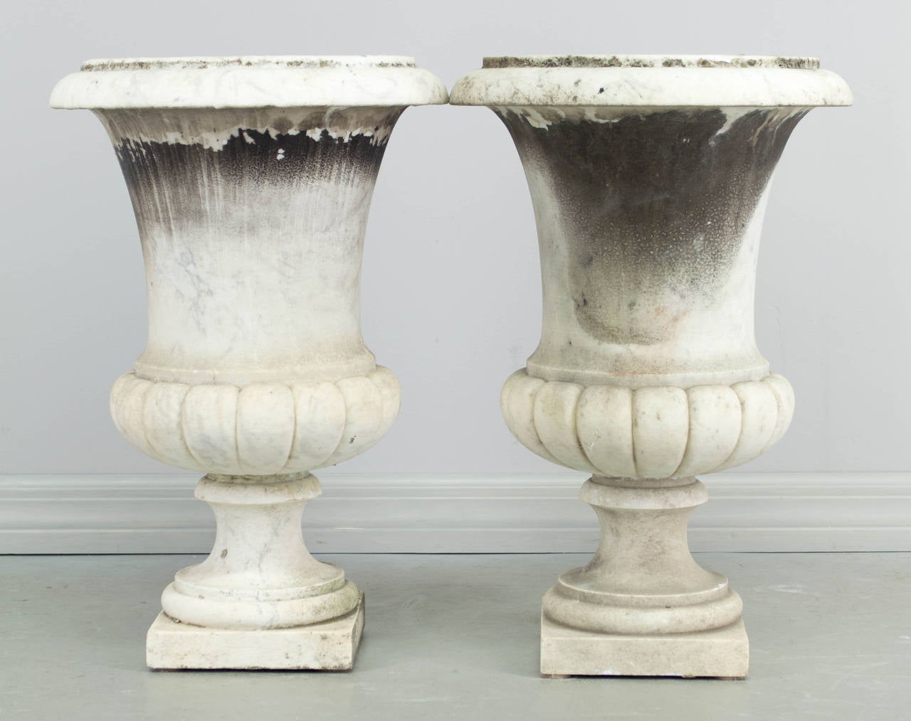 Pair of 19th Century French Marble Urns 1