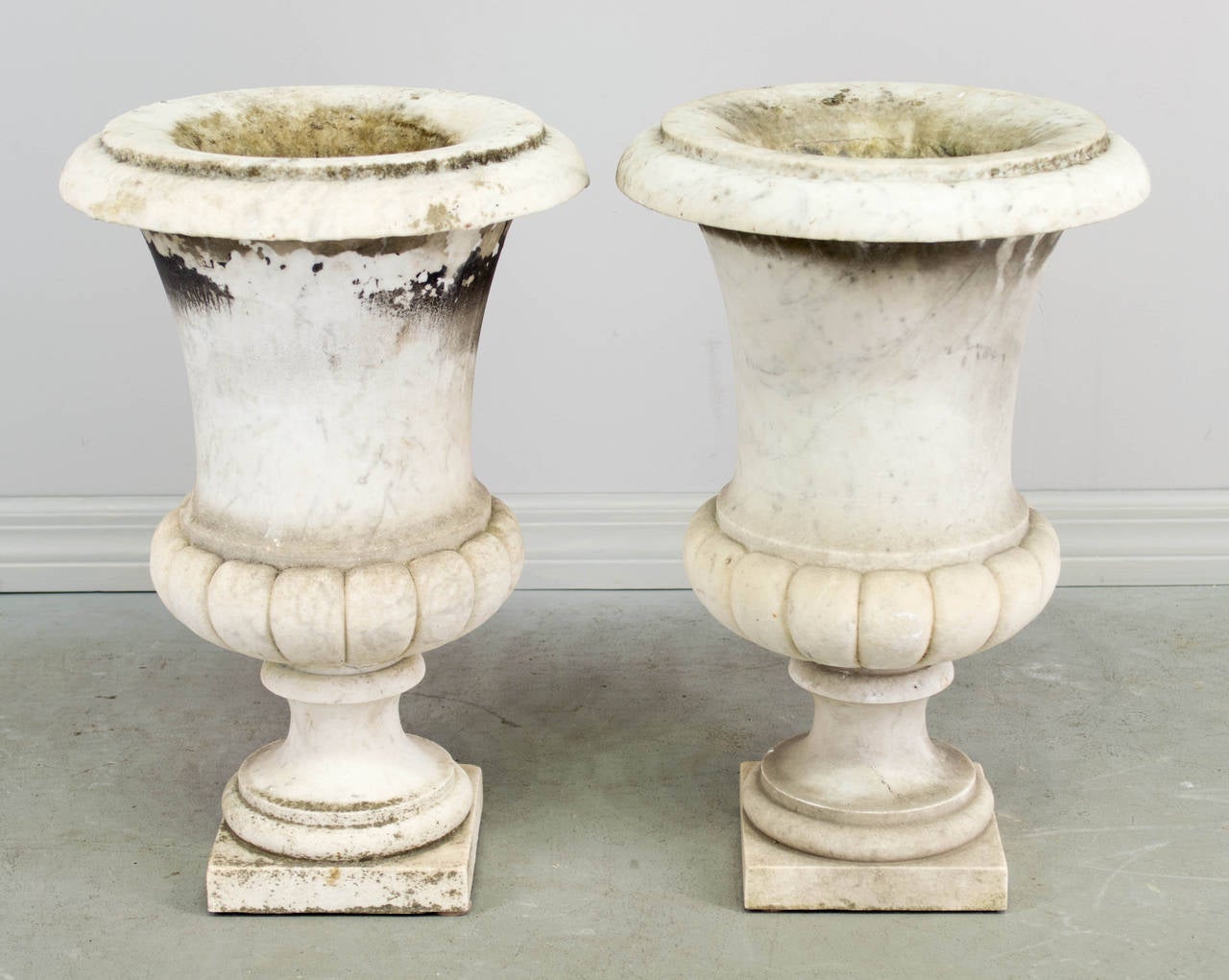 Pair of 19th Century French Marble Urns 3