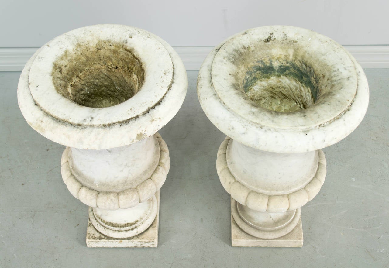 Pair of 19th Century French Marble Urns 5