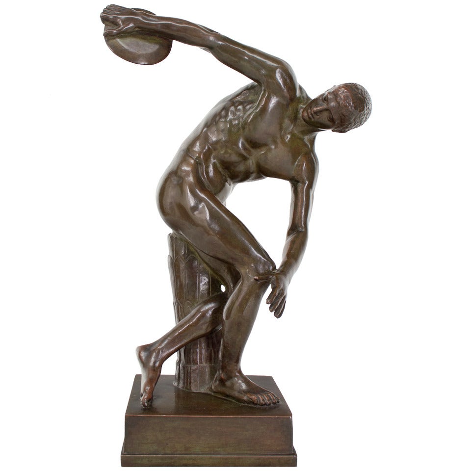 Handsome Greek Sculpture, Patinated Bronze, of Hercules and Antaeus