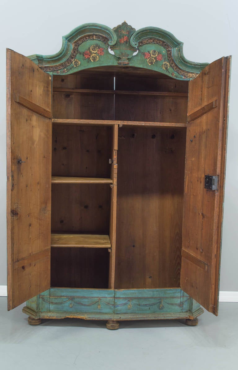 19th Century French Painted Armoire from Alsace 3