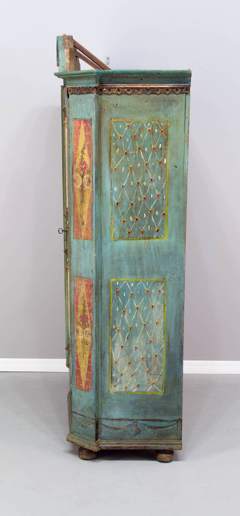 19th Century French Painted Armoire from Alsace 4