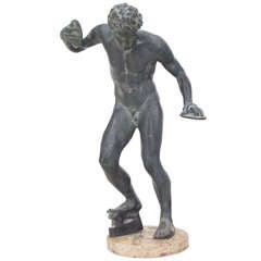 Early 20th Century Bronze of Satyr Playing Cymbals