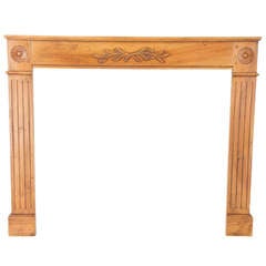 Late 19th Century French Louis XVI Walnut Fireplace Mantle