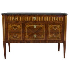 19th Century French Louis XVI Style Marquetry Commode or Chest of Drawers