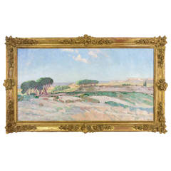 Antique French Impressionist Landscape Painting