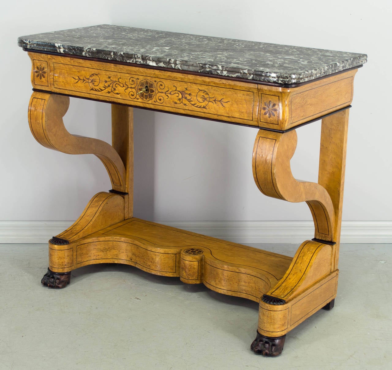 19th Century Charles X Style Console with Marble Top 2
