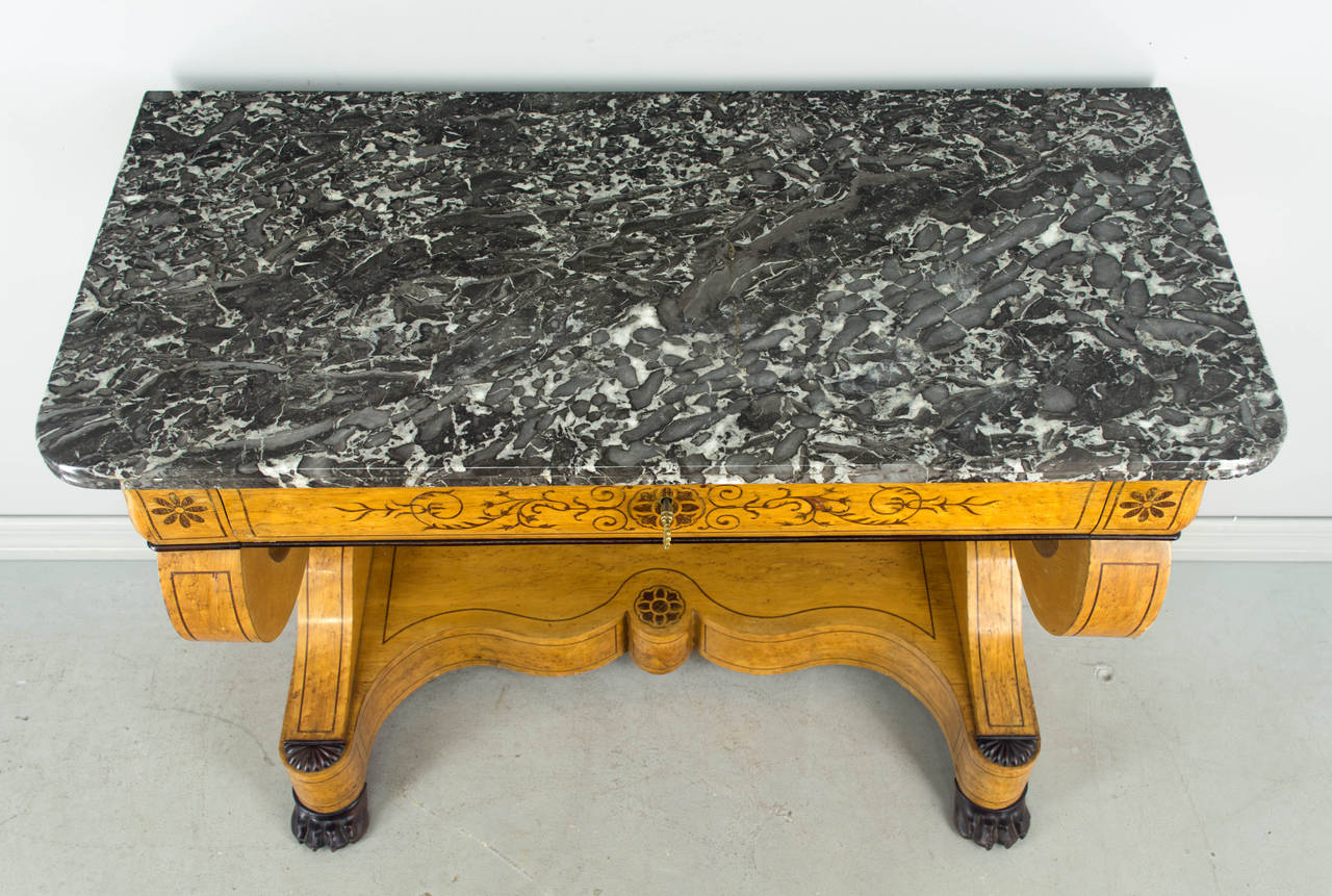 19th Century Charles X Style Console with Marble Top 6