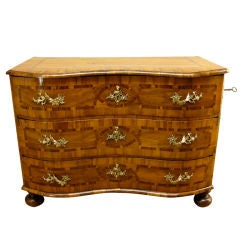 18th Century Baroque Serpentine Commode or Chest of Drawers
