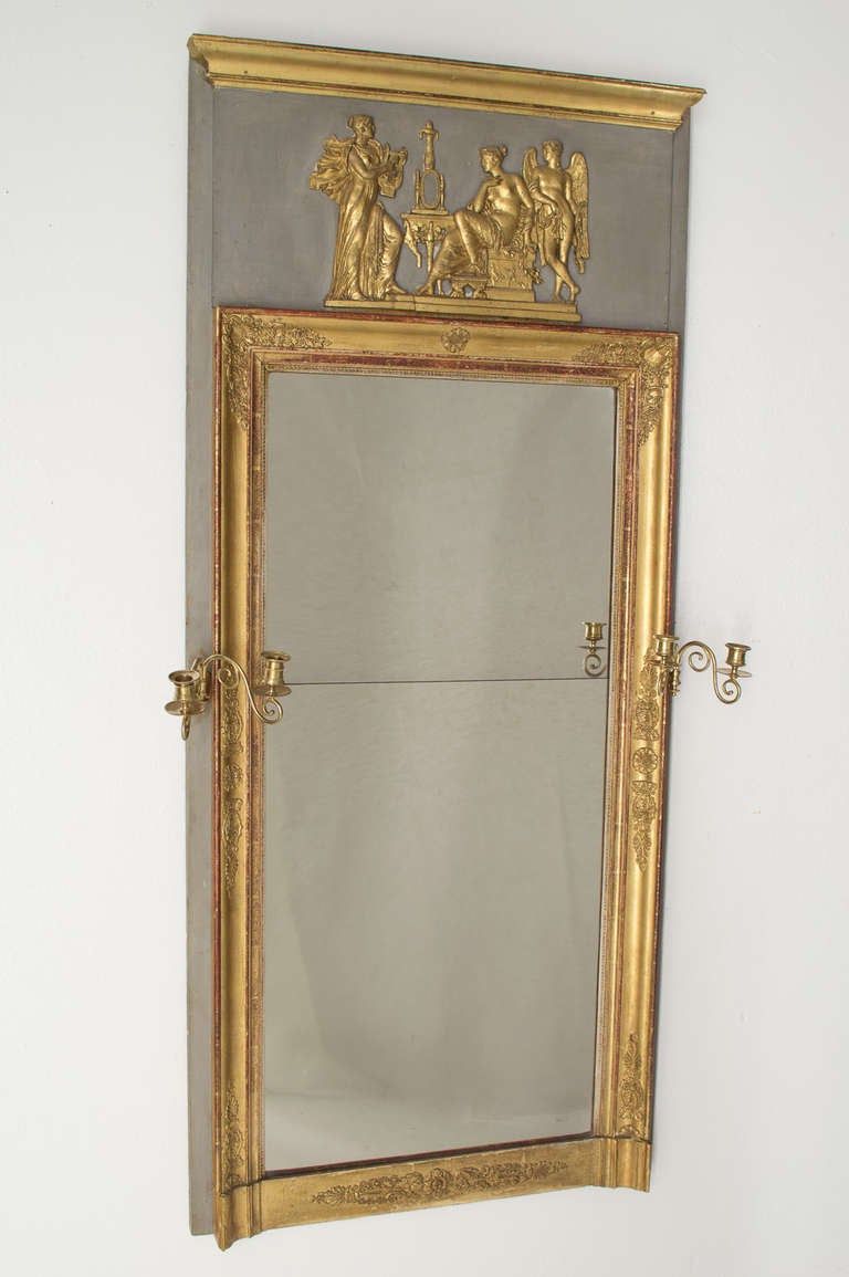 19th Period Restauration Trumeau mirror with Candles 4