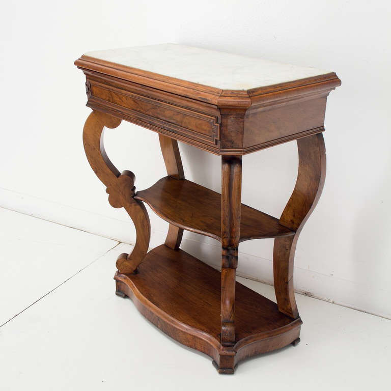 19th c. Louis Philippe Walnut Console In Excellent Condition In Winter Park, FL