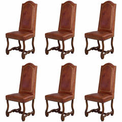 Vintage Set of Six French Dining Chairs