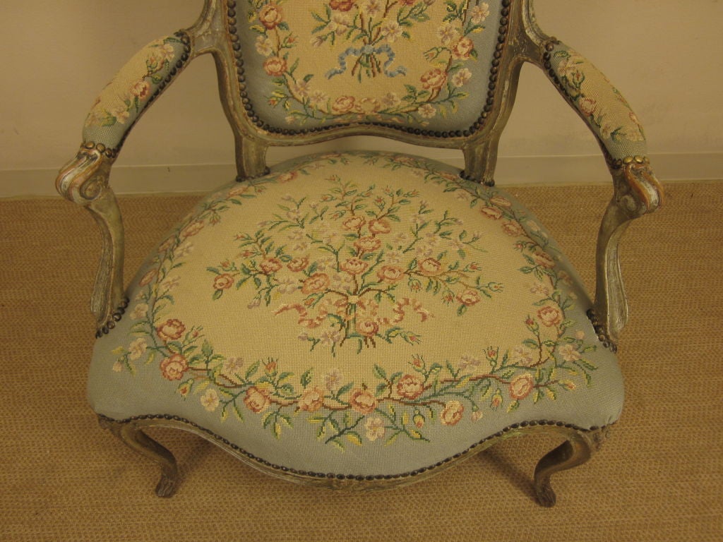 French Single Louis XV Fauteuil or arm chair 4