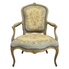 French Single Louis XV Fauteuil or arm chair