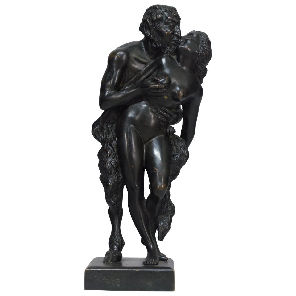 French Bronze, Satyr and Virgin