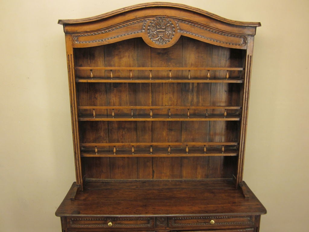 Country French Normandy Carved Pine Vaisselier 2