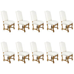 Set of Ten French Dining Chairs