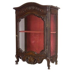 Antique 19th Century Louis XV Style Provençal Verrio or Display Cabinet