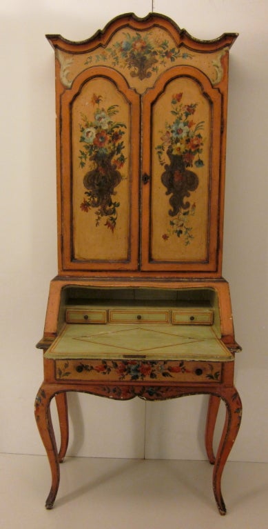 19th Century Painted Venetian Secretary or Desk