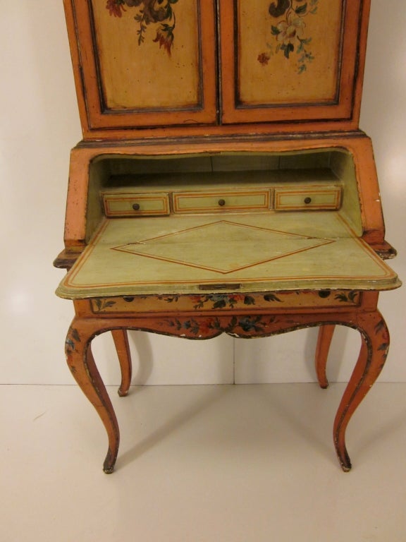 Painted Venetian Secretary or Desk 1